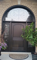 custom wrought iron sidelites and transom